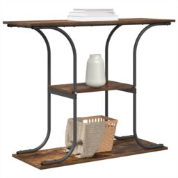 Berkfield Home Console Table Smoked oak 101 x 35 x 80.5 cm Engineered wood in Brown - thumbnail 3