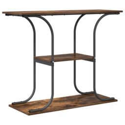 Berkfield Home Console Table Smoked oak 101 x 35 x 80.5 cm Engineered wood in Brown - thumbnail 2