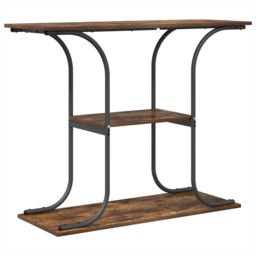 Berkfield Home Console Table Smoked oak 101 x 35 x 80.5 cm Engineered wood in Brown - thumbnail 7