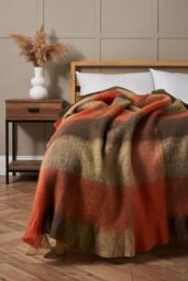 BHS Wool Mix Throw in Green - Size: Small