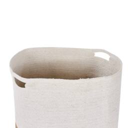 Wyld and Coco Cotton Storage Baskets Set of 2 - White and Light Beige - thumbnail 4