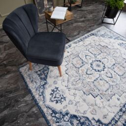 THE RUGS Montana Medallion Navy & Cream Living Room Area Rug 4000 - Size: 160 cm x 230 cm - thumbnail 1