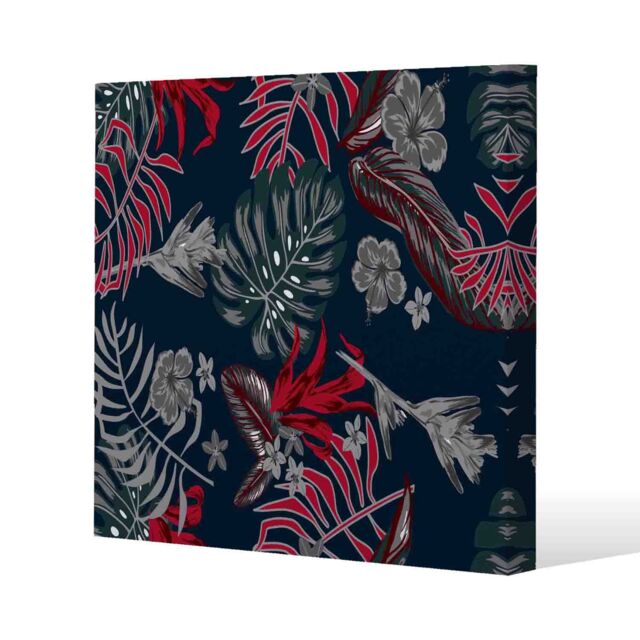 Benjamin Tate Design Leaves of Tropical Plants (Canvas Print) / 90 x 90 x 4cm in Natural - Size: 90 x 90 x 4 cm - image 1