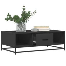 Berkfield Home Durable Coffee Table Black 100x57x35 cm Engineered Wood & Metal - Size: 100 x 57 x 35 cm - thumbnail 4