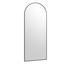 Melody Maison Large Black Arched Wall / Leaner Mirror - 180cm X 80cm - Size: 180 cm X 80 cm