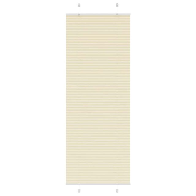 Berkfield Home Pleated Blind Cream 80x200 cm Fabric Width 79.4 cm Polyester - image 1