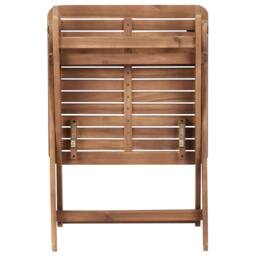 Wyld and Coco Acacia Living 3 Piece Folding Bistro Set 2 Chairs and Table Slatted in Brown - thumbnail 6
