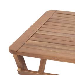Wyld and Coco Acacia Living 3 Piece Folding Bistro Set 2 Chairs and Table Slatted in Brown - thumbnail 7