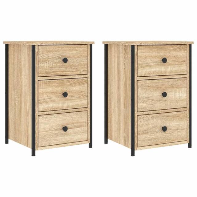 Berkfield Home Bedside Cabinets 2 pcs Sonoma Oak 40x36x60 cm Engineered Wood in Brown - Size: 40 x 36 x 60 cm - image 1