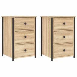 Berkfield Home Bedside Cabinets 2 pcs Sonoma Oak 40x36x60 cm Engineered Wood in Brown - Size: 40 x 36 x 60 cm - thumbnail 1