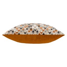 Paoletti Lexington Geometric Velvet Cushion in Orange - Size: 40 cm x 60 cm - thumbnail 3