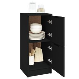 Berkfield Home Sideboards 2 pcs Black 30x30x70 cm Engineered Wood - Size: 30 x 30 x 70 cm - thumbnail 4