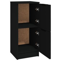Berkfield Home Sideboards 2 pcs Black 30x30x70 cm Engineered Wood - Size: 30 x 30 x 70 cm - thumbnail 5