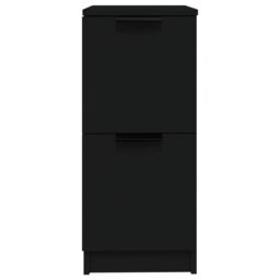 Berkfield Home Sideboards 2 pcs Black 30x30x70 cm Engineered Wood - Size: 30 x 30 x 70 cm - thumbnail 6