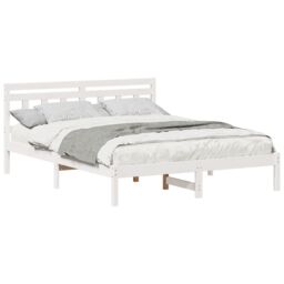Berkfield Home with Headboard White Standard Double Pine wood - thumbnail 3