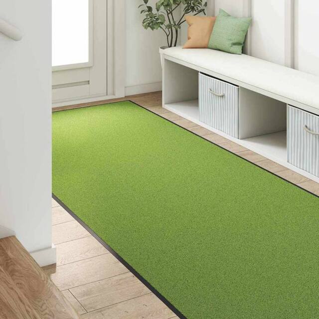 Berkfield Home Modern Doormat Green, Black Polyamide 300 x 120 x 0.9 cm Door Mats in Green - Size: Medium - image 1