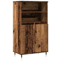 Berkfield Home Highboard Old Wood 60x36x110 cm Engineered Wood in Brown - Size: 60 x 36 x 110 cm - thumbnail 2