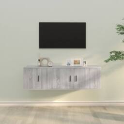 Berkfield Home 2 Piece TV Cabinet Set Grey Sonoma Engineered Wood - thumbnail 2