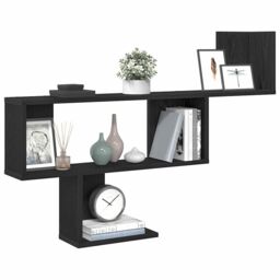 Berkfield Home Wall Shelf Black Oak 100x15x70 cm Engineered Wood - Size: 100 x 15 x 70 cm - thumbnail 4