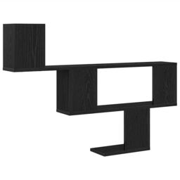 Berkfield Home Wall Shelf Black Oak 100x15x70 cm Engineered Wood - Size: 100 x 15 x 70 cm - thumbnail 7