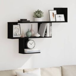 Berkfield Home Wall Shelf Black Oak 100x15x70 cm Engineered Wood - Size: 100 x 15 x 70 cm - thumbnail 1