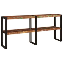 Berkfield Home Console Table 160x33x75 cm Solid Wood Reclaimed in Brown - Size: 160 x 33 x 75 cm - thumbnail 2