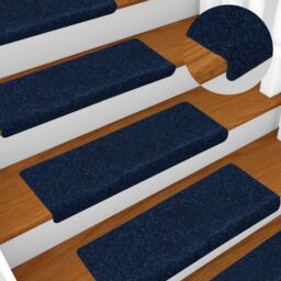 Berkfield Home Stair Mats 15 pcs Needle Punch 65x21x4 cm Blue - Size: Medium - thumbnail 1