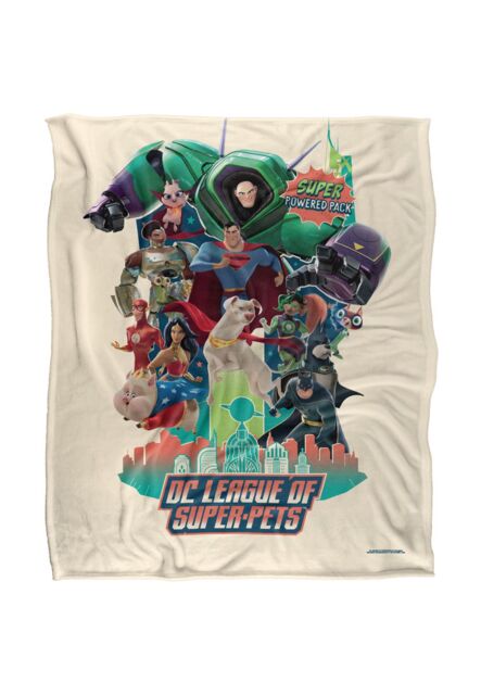 Warner Brothers Dc League Of Super Pets Officially Licensed Silky Touch Super Soft Throw Blanket 152 x 127 cm in White - image 1