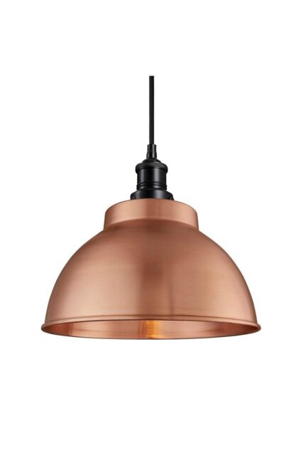 Industville Brooklyn Dome Pendant, 13 Inch, Copper, Black Holder in Copper - image 1