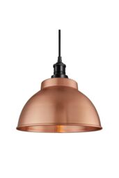 Industville Brooklyn Dome Pendant, 13 Inch, Copper, Black Holder in Copper - thumbnail 1