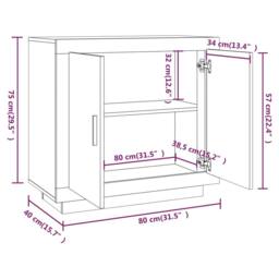 Berkfield Home Sideboard Grey Sonoma 80x40x75 cm Engineered Wood - Size: 80 x 40 x 75 cm - thumbnail 9