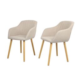 Home Garden Direct Luciano - Dining Chairs in Premium Textured Linen (Set of 2) in Beige - thumbnail 2