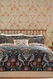 Morris & Co 'Seasons By May Indigo' Cotton Duvet Cover Set in Indigo - Size: Double - thumbnail 2