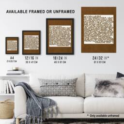 Artery8 Winter Typography Painting Reijer Stolk Framed Wall Art Print in Brown - Size: A4 - thumbnail 3