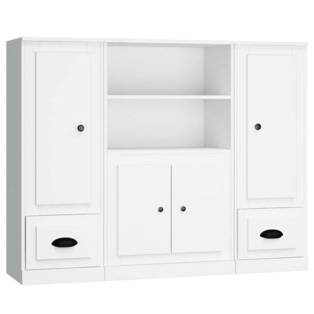 Berkfield Home Highboards 3 pcs White Engineered Wood - image 1