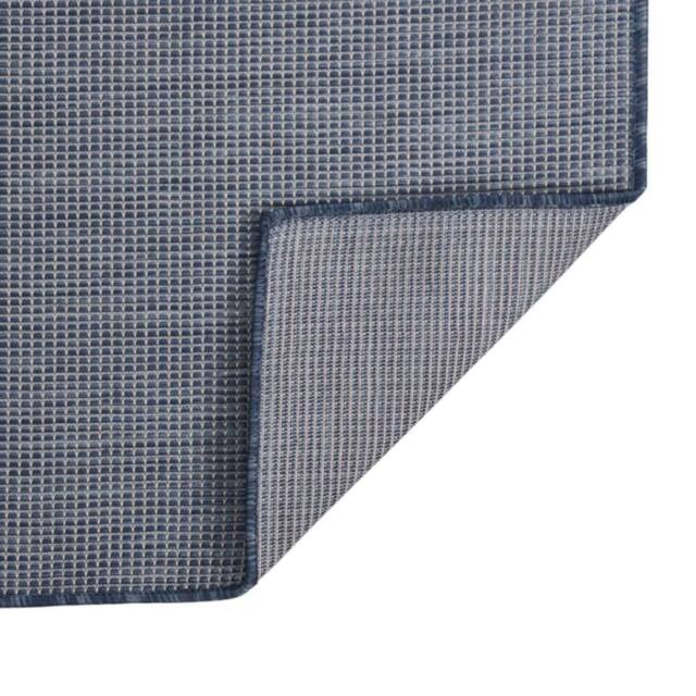 Berkfield Home Outdoor Flatweave Rug 80x250 cm Blue - Size: 100 cm diameter - image 1