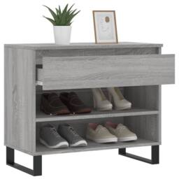 Berkfield Home Shoe Cabinet Concrete Grey 70x36x60 cm Engineered Wood - Size: 70 x 36 x 60 cm - thumbnail 4
