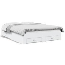 Berkfield Home Bed Frame with Drawers without Mattress White 160x200 cm - thumbnail 2