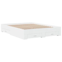 Berkfield Home Bed Frame with Drawers without Mattress White 160x200 cm - thumbnail 6