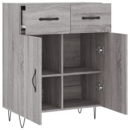 Berkfield Home Sideboard Grey Sonoma 69.5x34x90 cm Engineered Wood - thumbnail 5