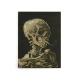 "Artery8 Van Gogh Head Skeleton Burning Canvas Wall Art Print in Black - Size: W18"" x H24""" - thumbnail 1