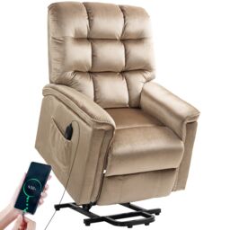 HOMCOM Power Lift Recliner Chair for Elderly with Remote Control in Beige - thumbnail 2
