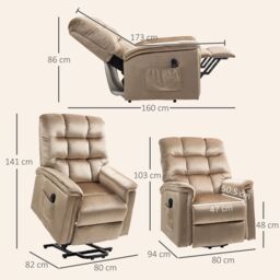 HOMCOM Power Lift Recliner Chair for Elderly with Remote Control in Beige - thumbnail 3