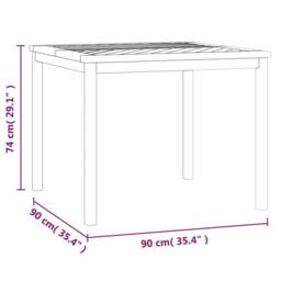Berkfield Home Garden Dining Table 90x90x74 cm Solid Wood Acacia in Brown - Size: 90 x 90 x 74 cm - thumbnail 7