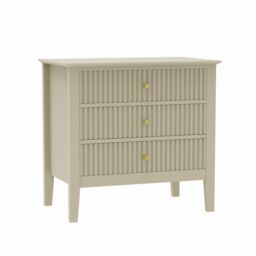Pair Of Large 3 Drawer Bedside Tables - Hales Taupe Range