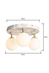 BHS Lighting Leona Marble Flush Bathroom Ceiling Light in Gold - thumbnail 5
