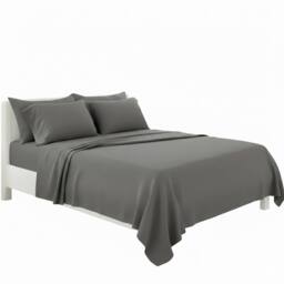 Snug City Plain Poly Cotton Easy Care Fitted Flat Sheet Matching Pillowcases Set in Grey - Size: Double - thumbnail 2