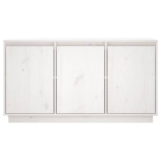 Berkfield Home Sideboard White 111x34x60 cm Solid Wood Pine - Size: 111 x 34 x 60 cm - image 1