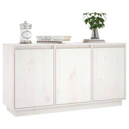 Berkfield Home Sideboard White 111x34x60 cm Solid Wood Pine - Size: 111 x 34 x 60 cm - thumbnail 8