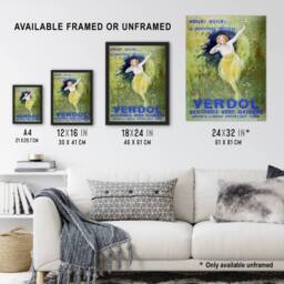 Artery8 Verdol Toothpaste Vintage Advert Vintage Framed Wall Art Print Cappiello in Green - Size: A4 - thumbnail 3